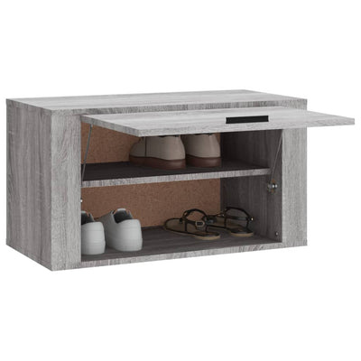 Seinäkenkäkaappi harmaa Sonoma 70x35x38 cm täysi mänty