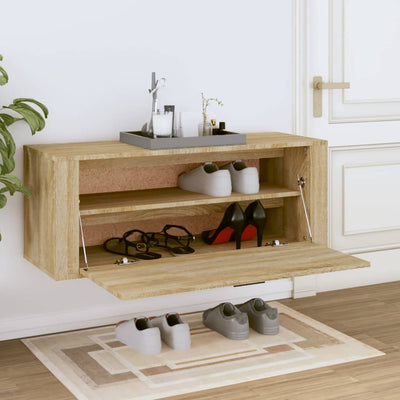 Seinäkenkäkaappi Sonoma-tammi 100x35x38 cm tekninen puu