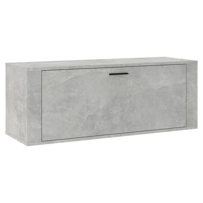 Seinäkenkäkaappi betoninharmaa 100x35x38 cm tekninen puu