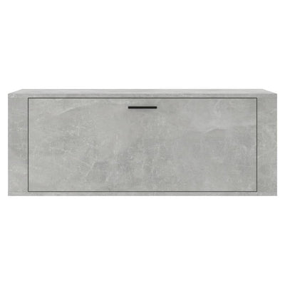 Seinäkenkäkaappi betoninharmaa 100x35x38 cm tekninen puu