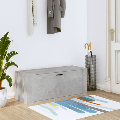 Seinäkenkäkaappi betoninharmaa 100x35x38 cm tekninen puu