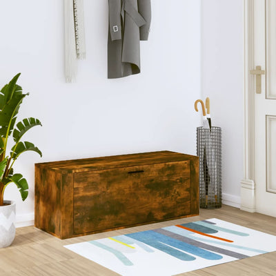 Seinäkenkäkaappi savutammi 100x35x38 cm tekninen puu