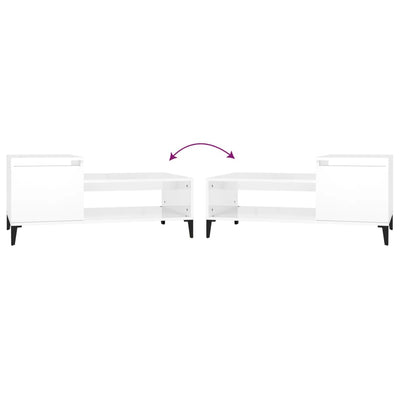 Valkoinen sohvapöytä Marghiola 100x50x45cm (korkeakiilto, puinen)