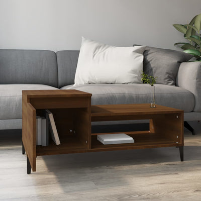 Sohvapöytä ruskea tammi 100x50x45 cm tekninen puu