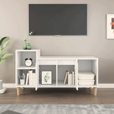 TV-taso valkoinen 100x35x55 cm tekninen puu