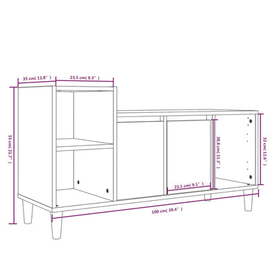 TV-taso musta 100x35x55 cm tekninen puu