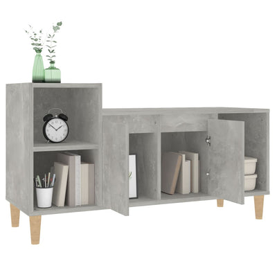 TV-taso betoninharmaa 100x35x55 cm tekninen puu