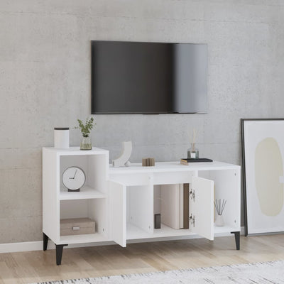 TV-taso valkoinen 100x35x55 cm tekninen puu
