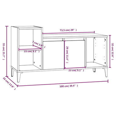TV-taso musta 100x35x55 cm tekninen puu
