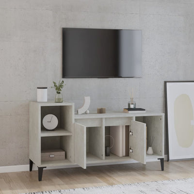 TV-taso betoninharmaa 100x35x55 cm tekninen puu