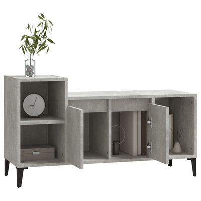 TV-taso betoninharmaa 100x35x55 cm tekninen puu