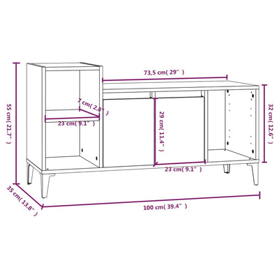 TV-taso harmaa Sonoma 100x35x55 cm tekninen puu