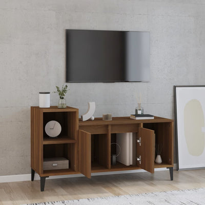 TV-taso ruskea tammi 100x35x55 cm tekninen puu