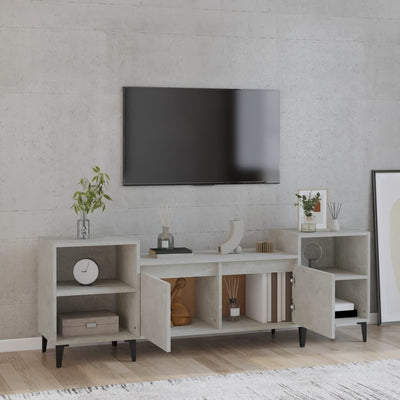 TV-taso betoninharmaa 160x35x55 cm tekninen puu
