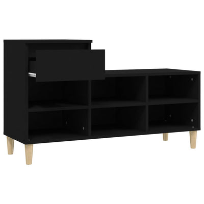 Kenkäkaappi musta 102x36x60 cm tekninen puu