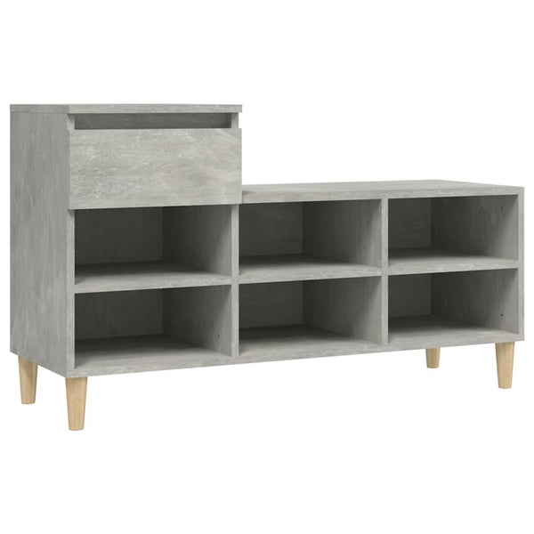 Kenkäkaappi betoninharmaa 102x36x60 cm tekninen puu