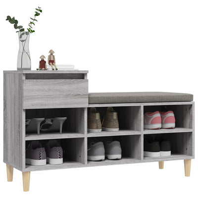 Kenkäkaappi harmaa Sonoma 102x36x60 cm tekninen puu