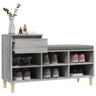Kenkäkaappi harmaa Sonoma 102x36x60 cm tekninen puu