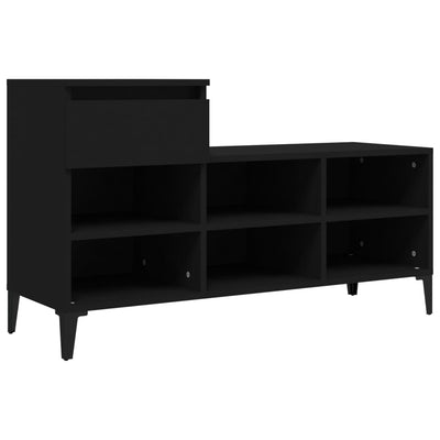 Kenkäkaappi musta 102x36x60 cm tekninen puu