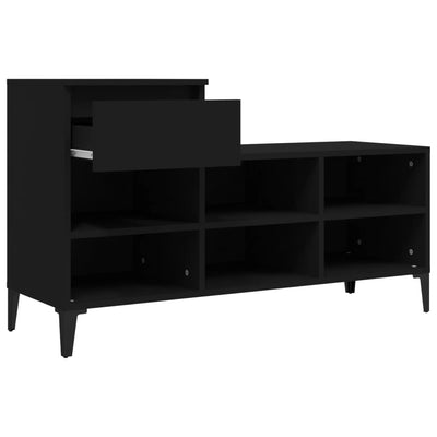 Kenkäkaappi musta 102x36x60 cm tekninen puu