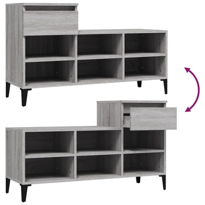 Kenkäkaappi harmaa Sonoma 102x36x60 cm tekninen puu