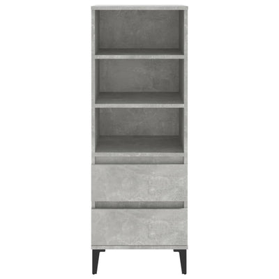 Kaappi betoninharmaa 40x36x110 cm tekninen puu