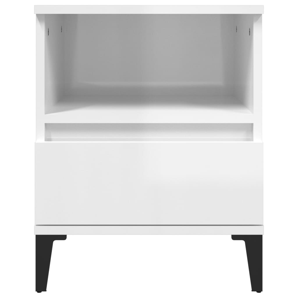 Valkoiset yöpöydät Lainici 40x35x50cm (2 kpl)