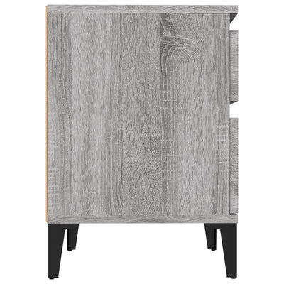 Yöpöydät 2 kpl harmaa Sonoma 40x35x50 cm
