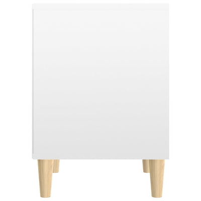 Valkoinen yöpöytä Vijdan 40x35x50cm (korkeakiilto, puinen)
