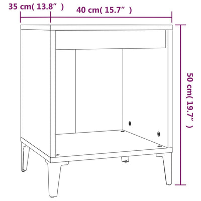 Yöpöydät 2 kpl ruskea tammi 40x35x50 cm