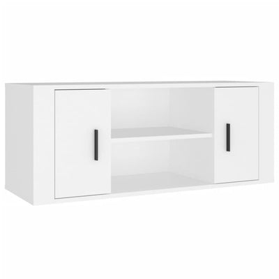 TV-taso valkoinen 100x35x40 cm tekninen puu