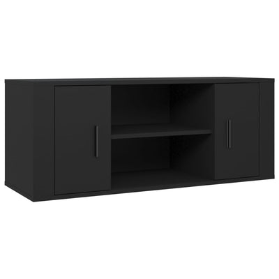 TV-taso musta 100x35x40 cm tekninen puu