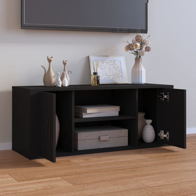 TV-taso musta 100x35x40 cm tekninen puu