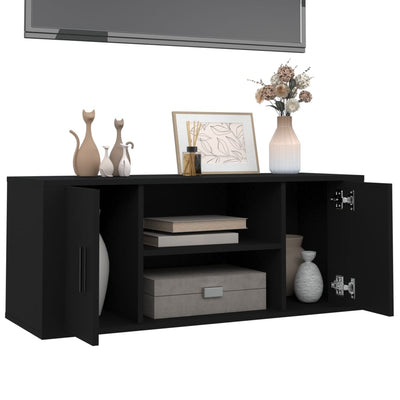 TV-taso musta 100x35x40 cm tekninen puu