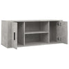 TV-taso betoninharmaa 100x35x40 cm tekninen puu