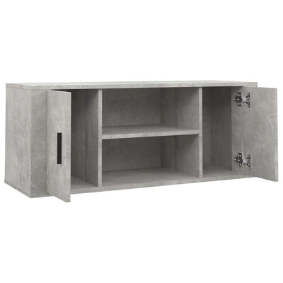 TV-taso betoninharmaa 100x35x40 cm tekninen puu