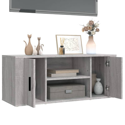 TV-taso harmaa Sonoma 100x35x40 cm tekninen puu