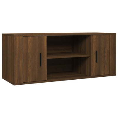 TV-taso ruskea tammi 100x35x40 cm tekninen puu