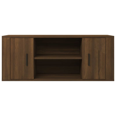 TV-taso ruskea tammi 100x35x40 cm tekninen puu