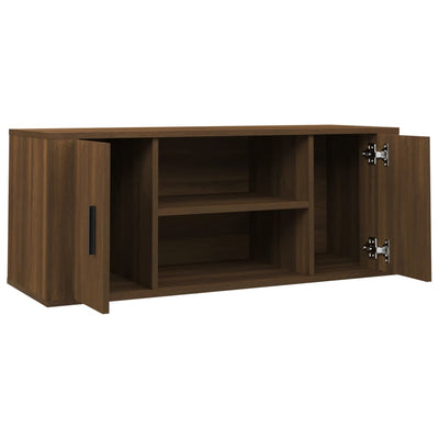 TV-taso ruskea tammi 100x35x40 cm tekninen puu