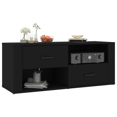 TV-taso musta 100x35x40 cm tekninen puu