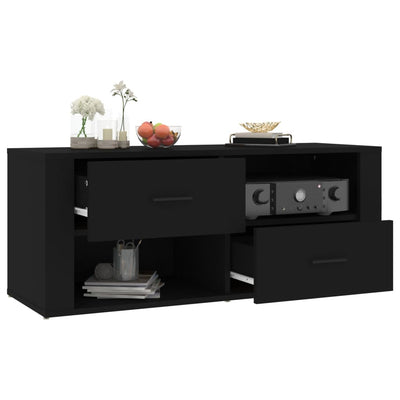 TV-taso musta 100x35x40 cm tekninen puu