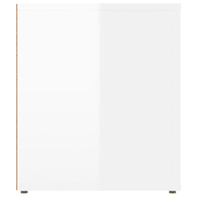 TV-taso korkeakiilto valkoinen 100x35x40 cm tekninen puu