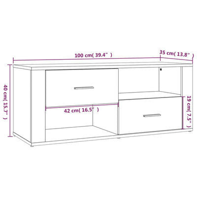 TV-taso Sonoma-tammi 100x35x40 cm tekninen puu