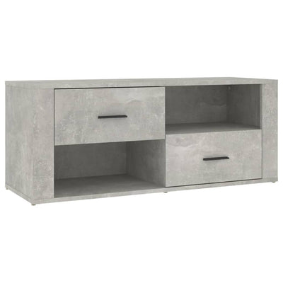 TV-taso betoninharmaa 100x35x40 cm tekninen puu
