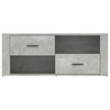 TV-taso betoninharmaa 100x35x40 cm tekninen puu