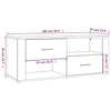 TV-taso betoninharmaa 100x35x40 cm tekninen puu