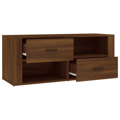 TV-taso ruskea tammi 100x35x40 cm tekninen puu