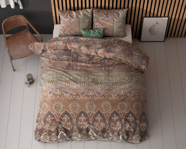 Berna ruskea pussilakanasetti 240 x 200/220