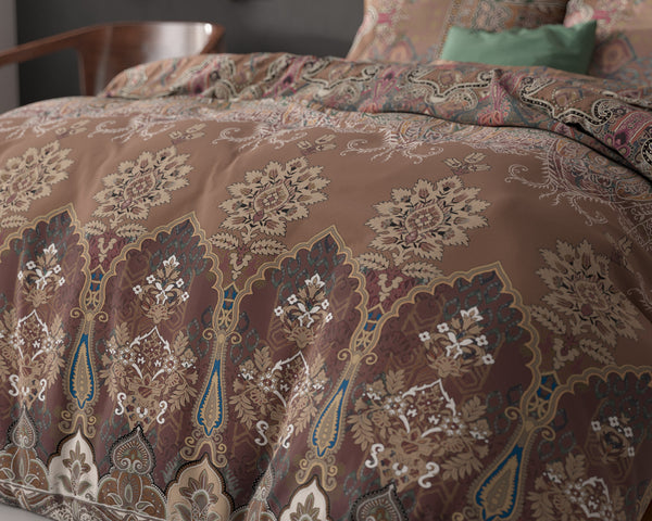 Berna ruskea pussilakanasetti 240 x 200/220